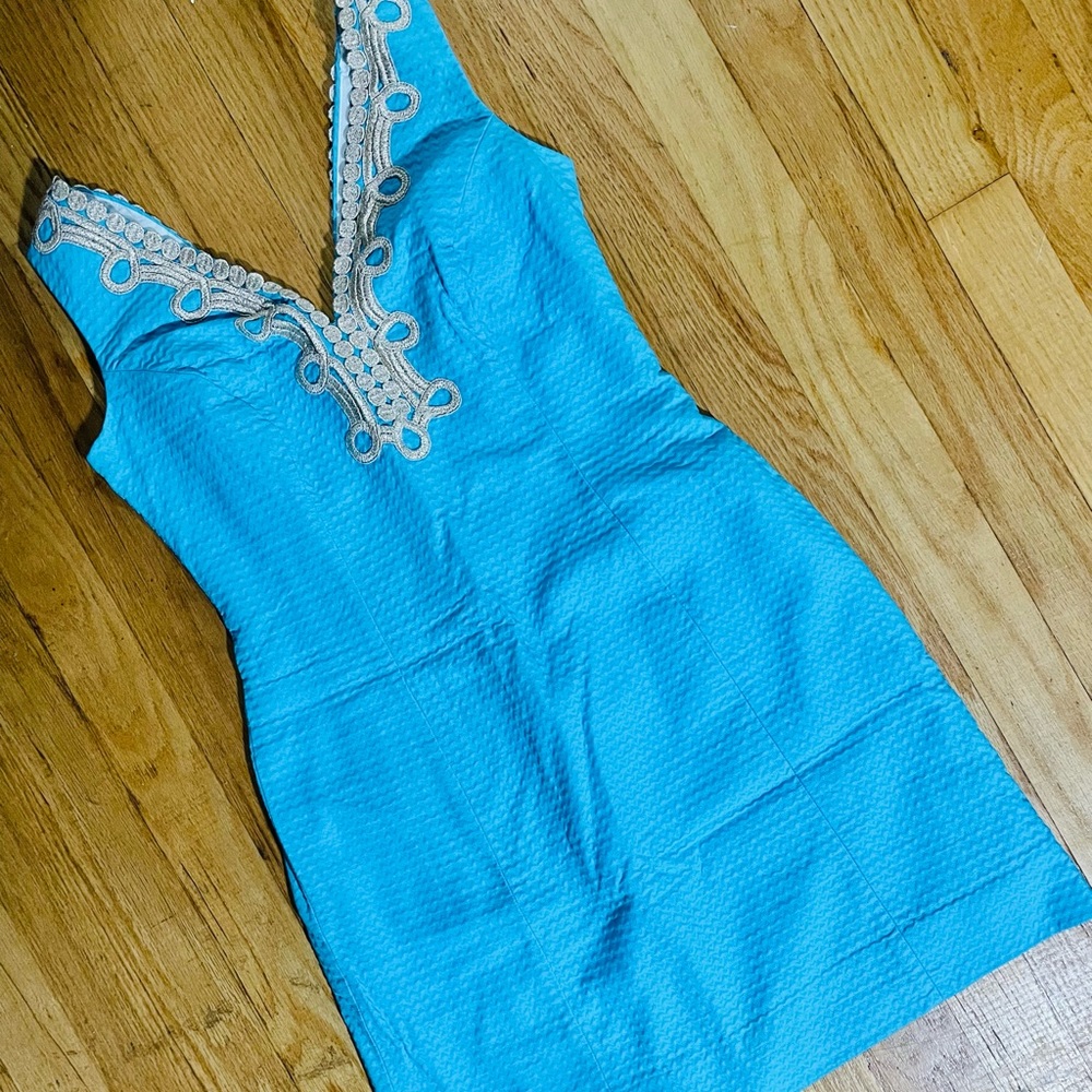 Lilly Pulitzer Teal Shift Dress- XXS